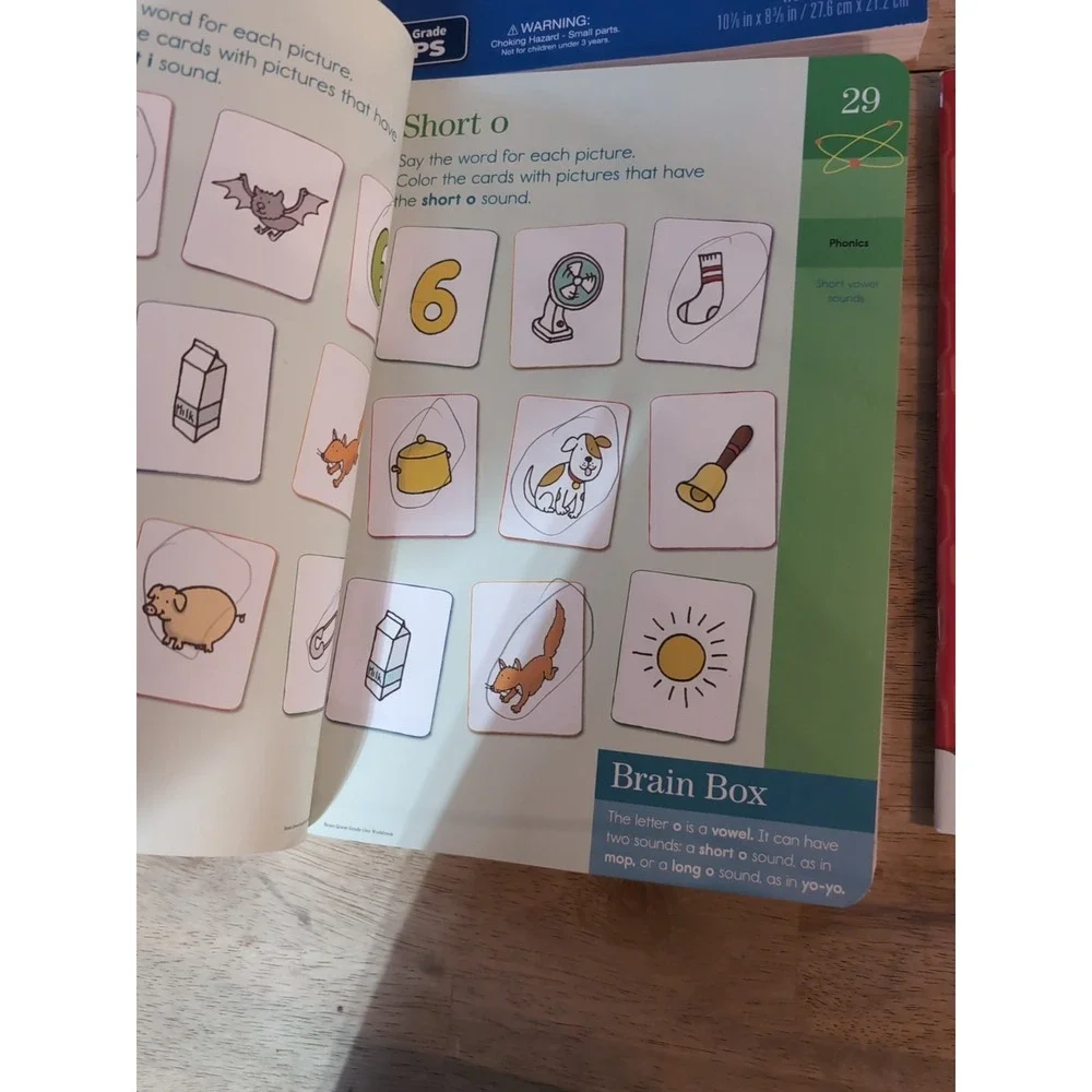 Lot Of 4 1st Grade , Preschool‎ And 2 Coloring Books. Some Writing. Brain Quest